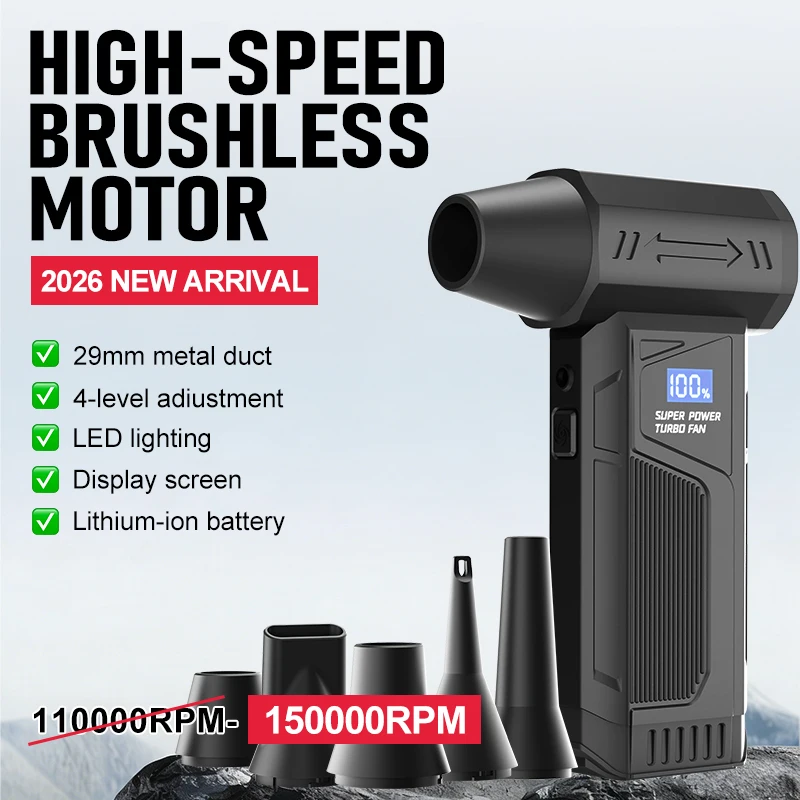 Diy Electronics Cleaner - เครื่องเป่าลมไฟฟ้าขนาดเล็ก 150000 รอบต่อนาที พัดลมเทอร์โบความเร็วสูง เครื่องเป่าฝุ่นไร้สายแบบพกพาสำหรับอุปกรณ์อิเล็กทรอนิกส์และใช้ในบ้าน