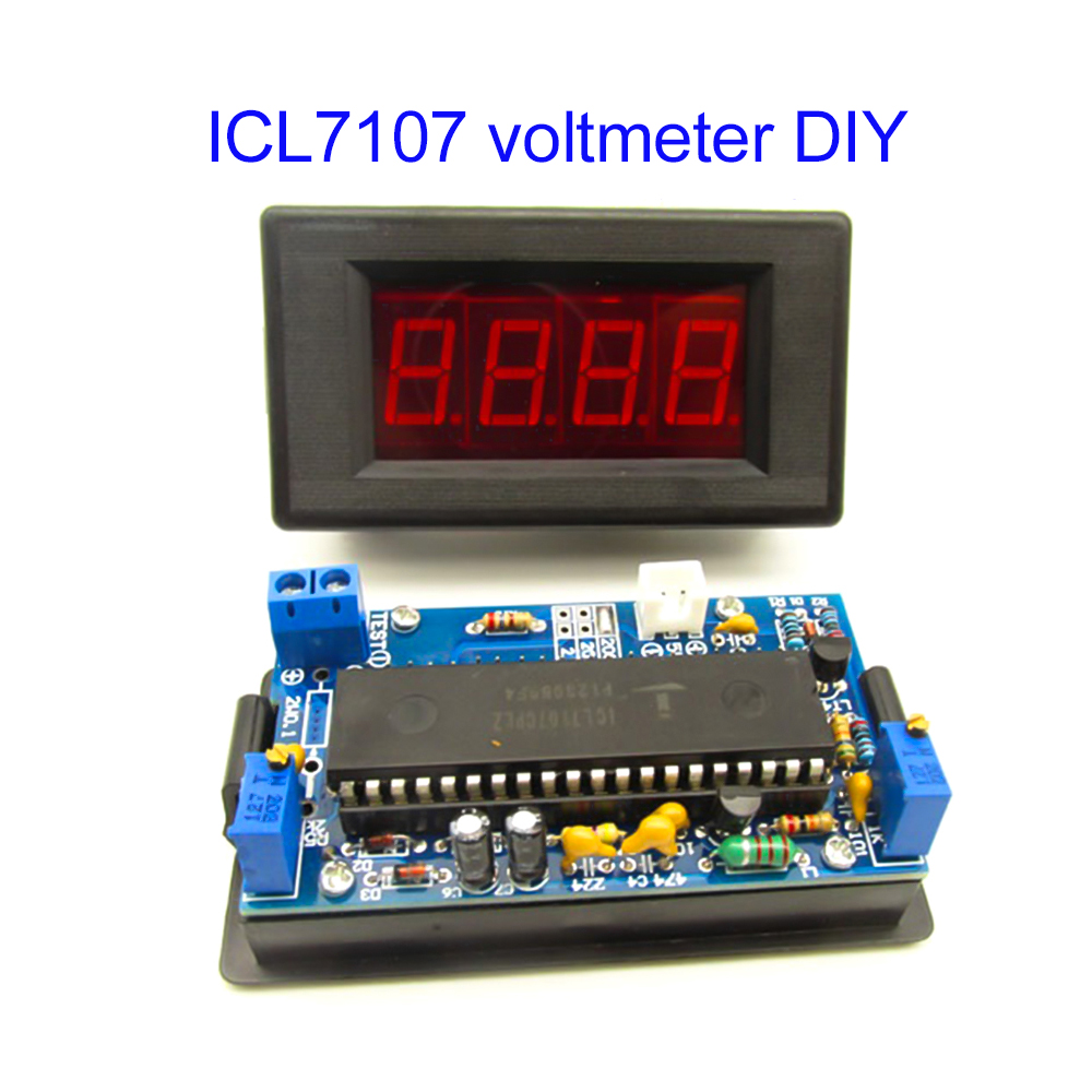 Diy Electronics Gadget - ชุดอุปกรณ์วัดแรงดันไฟฟ้า ICL7107 สำหรับงาน DIY โมดูลวัดแรงดันไฟฟ้าดิจิตอล DC