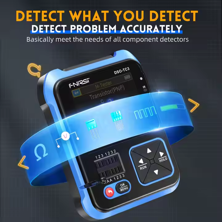 Oscilloscope Dso Mini - FNIRSI DSO-TC3 มินิออสซิลโลสโคปดิจิตอลแบบพกพา เครื่องทดสอบทรานซิสเตอร์ แหล่งกำเนิดสัญญาณ 3in1