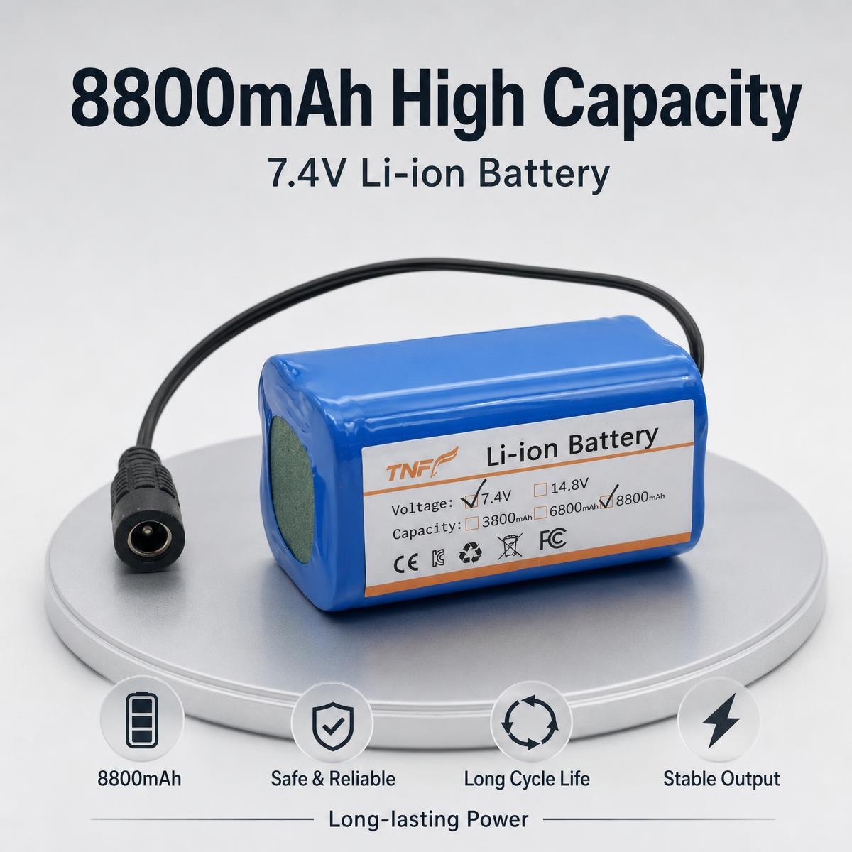 Diy Electronics Cleaner - แบตเตอรี่ลิเธียมไอออนแบบชาร์จใหม่ได้ 7.4V 14.8V ความจุสูง 6800mAh 8800mAh