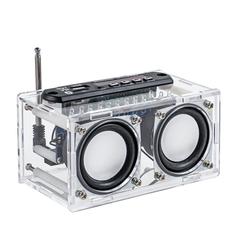 Diy Electronics Cleaner - ชุดผลิตเครื่องขยายเสียงลำโพงบลูทูธสองช่องสัญญาณ A60F-Radio พร้อมหลอดไฟสเปกตรัม FM วงจรเชื่อมอิเล็กทรอนิกส์ DIY