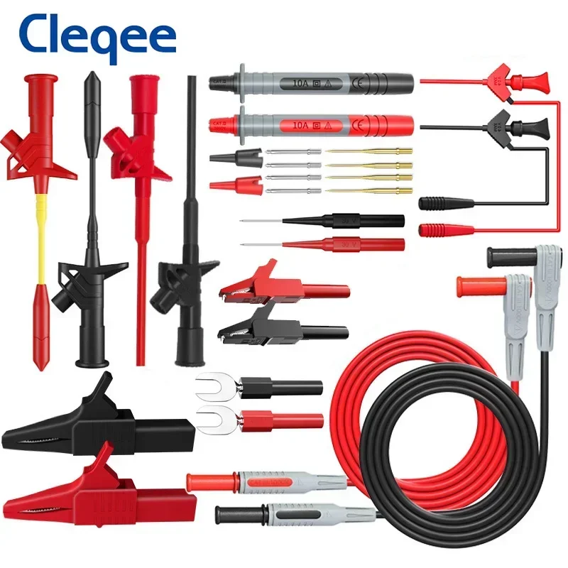 Diy Electronics Tools - ชุดสายทดสอบมัลติมิเตอร์ Cleqee P1300 Series พร้อมสายปลั๊กกล้วยขนาด 4