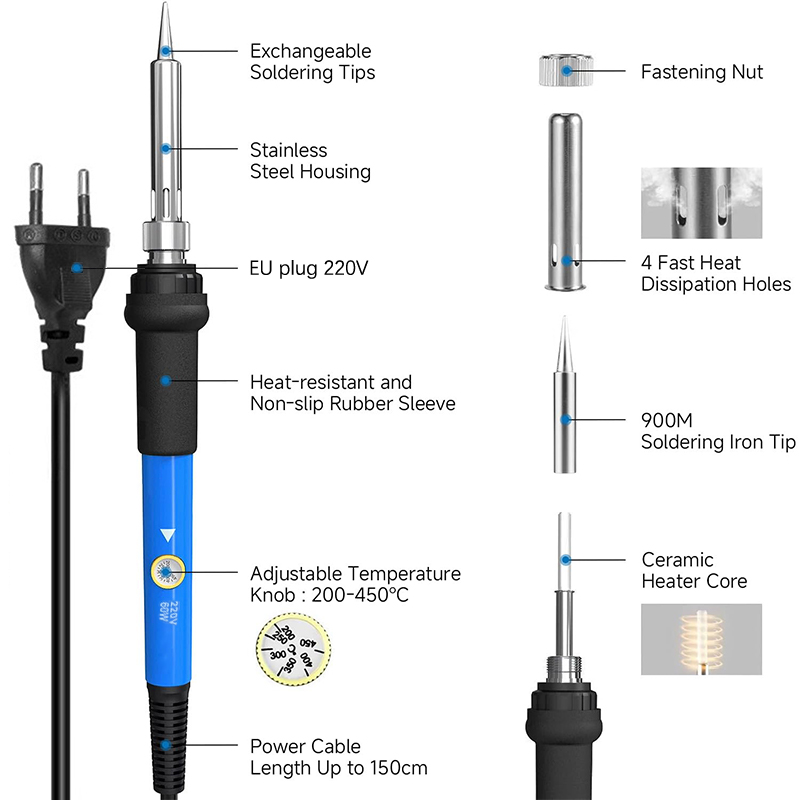 ชุดหัวแร้งบัดกรีไฟฟ้าปรับอุณหภ - Diy Electronics Tools บทวิจารณ์และราคา