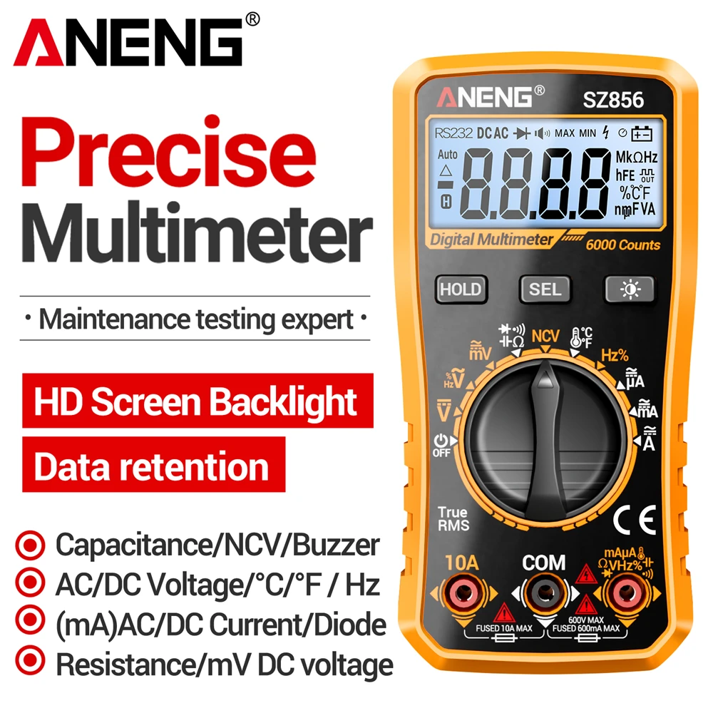 ANENG SZ856 มัลติมิเตอร์อัจฉริ - Diy Electronics Table บทวิจารณ์และราคา
